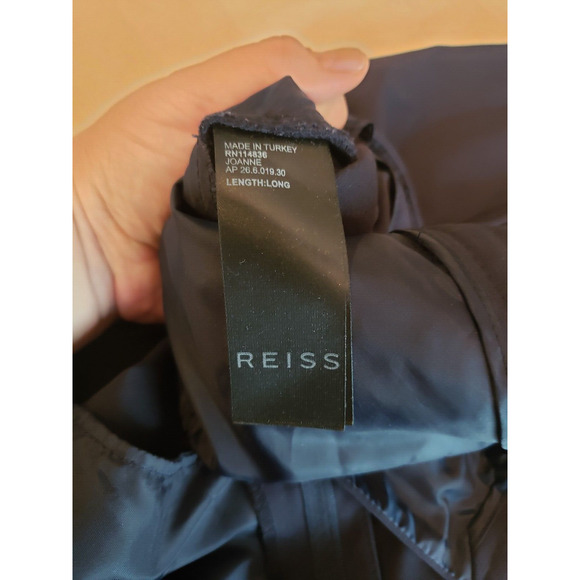 Reiss Joanne Navy Blue Trouser Dress Pants Size 12 Long Classic Neutral Business - Picture 11 of 12